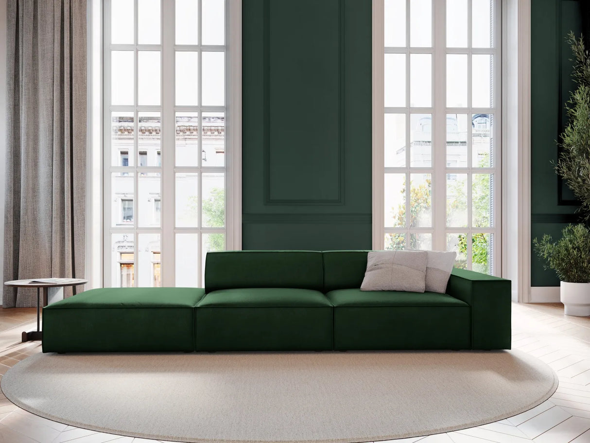 Jodie 3-Sitzer Sofa, Linke Seite offen, eckig, aus Samt (Blu78) in Flaschengrün, 262x102 cm – Bild 2