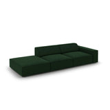 Jodie 3-Sitzer Sofa, Linke Seite offen, eckig, aus Samt (Blu78) in Flaschengrün, 262x102 cm – Bild 4
