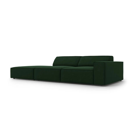 Jodie 3-Sitzer Sofa, Linke Seite offen, eckig, aus Samt (Blu78) in Flaschengrün, 262x102 cm – Bild 5