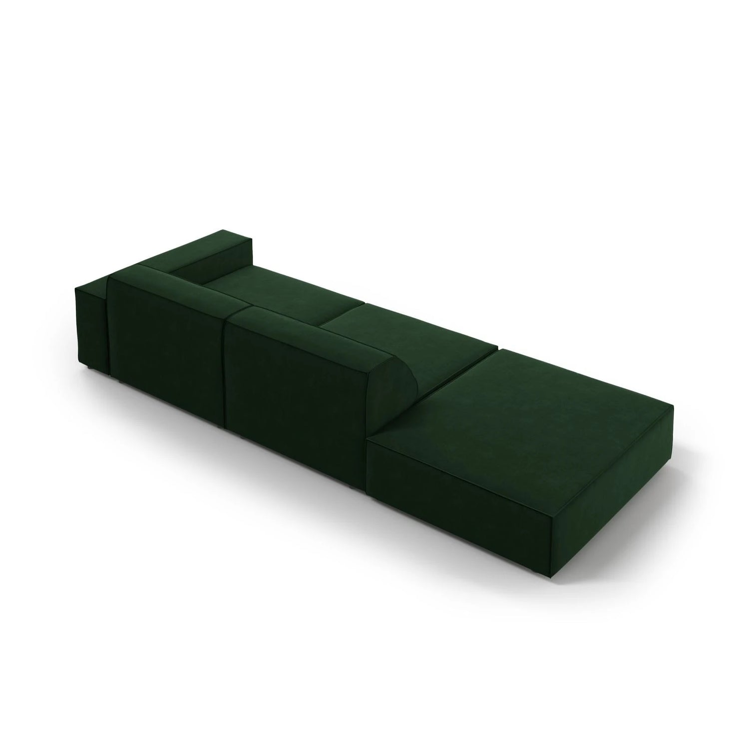 Jodie 3-Sitzer Sofa, Linke Seite offen, eckig, aus Samt (Blu78) in Flaschengrün, 262x102 cm – Bild 6