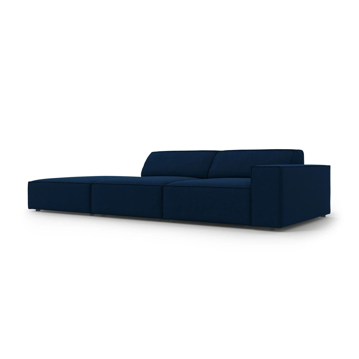 Jodie 3-Sitzer Sofa, Linke Seite offen, eckig, aus Samt (Blu86) in Königsblau, 262x102 cm – Bild 5