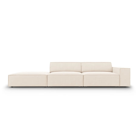 Jodie 3-Sitzer Sofa, Linke Seite offen, eckig, aus Samt oder Strukturstoff, 262x102 cm – Bild 1