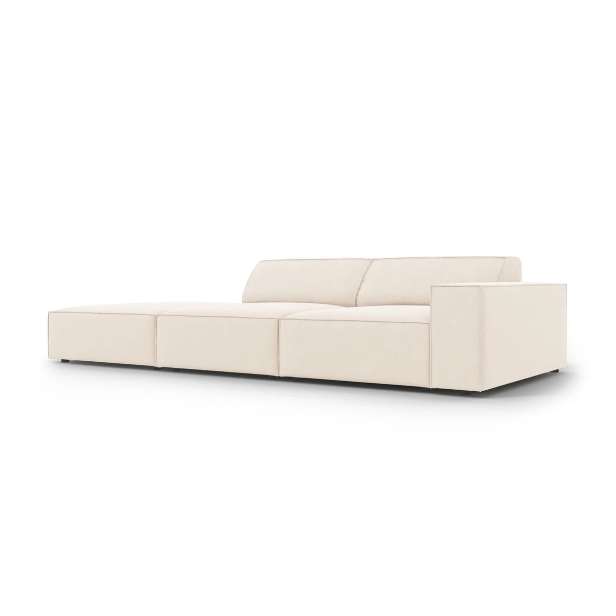 Jodie 3-Sitzer Sofa, Linke Seite offen, eckig, aus Samt oder Strukturstoff, 262x102 cm – Bild 5