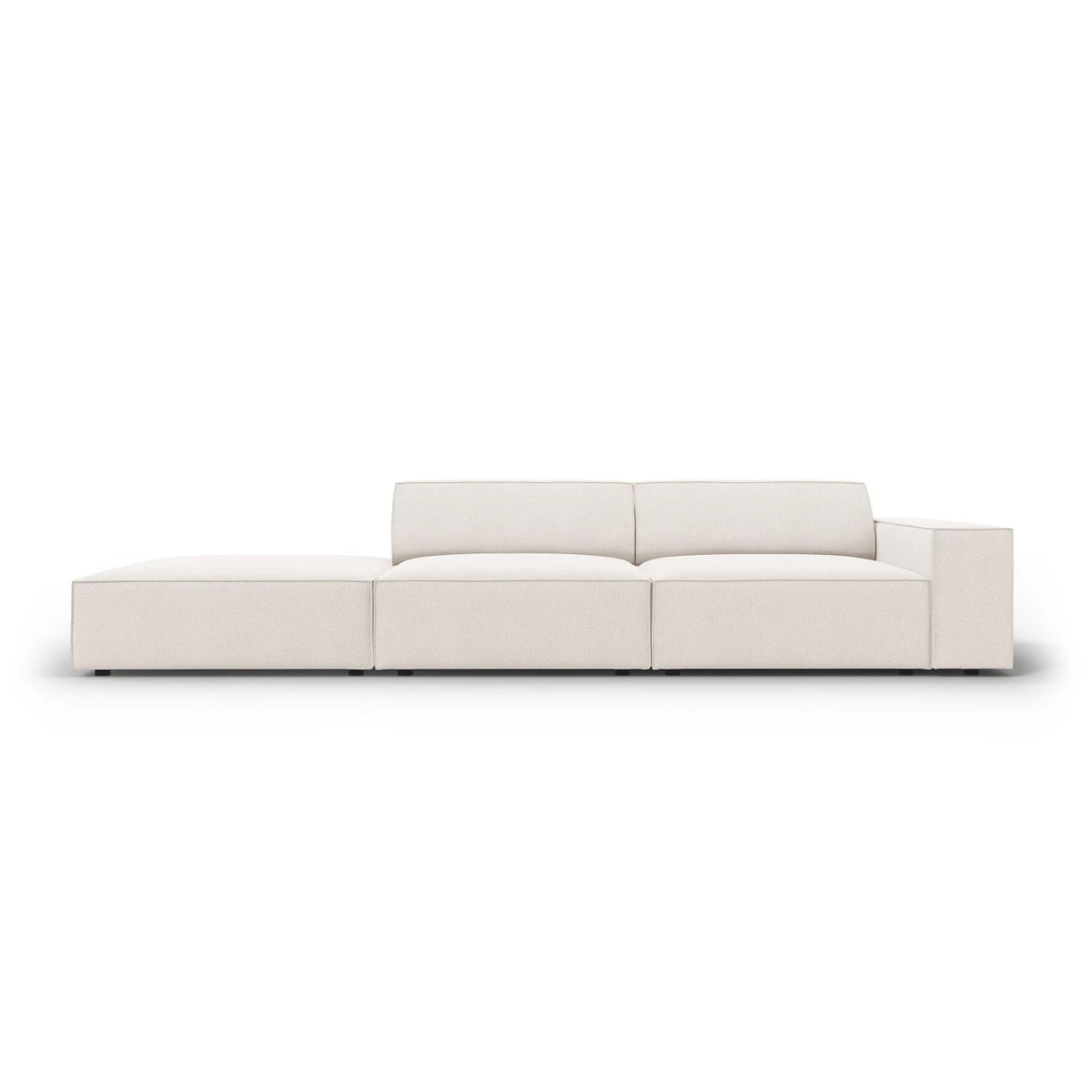 Jodie 3-Sitzer Sofa, Linke Seite offen, eckig, aus Strukturierter Stoff (Meg351) in Leichtes Beige, 262x102 cm – Bild 1