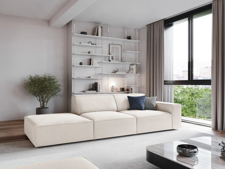 Jodie 3-Sitzer Sofa, Linke Seite offen, eckig, aus Strukturierter Stoff (Meg351) in Leichtes Beige, 262x102 cm – Bild 2