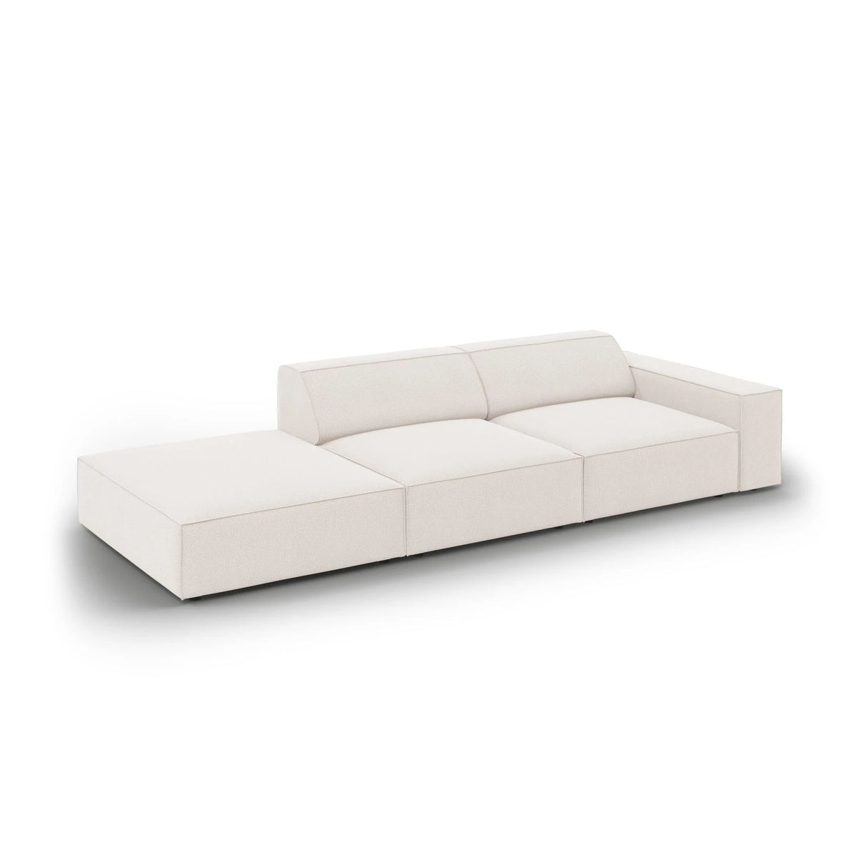 Jodie 3-Sitzer Sofa, Linke Seite offen, eckig, aus Strukturierter Stoff (Meg351) in Leichtes Beige, 262x102 cm – Bild 4