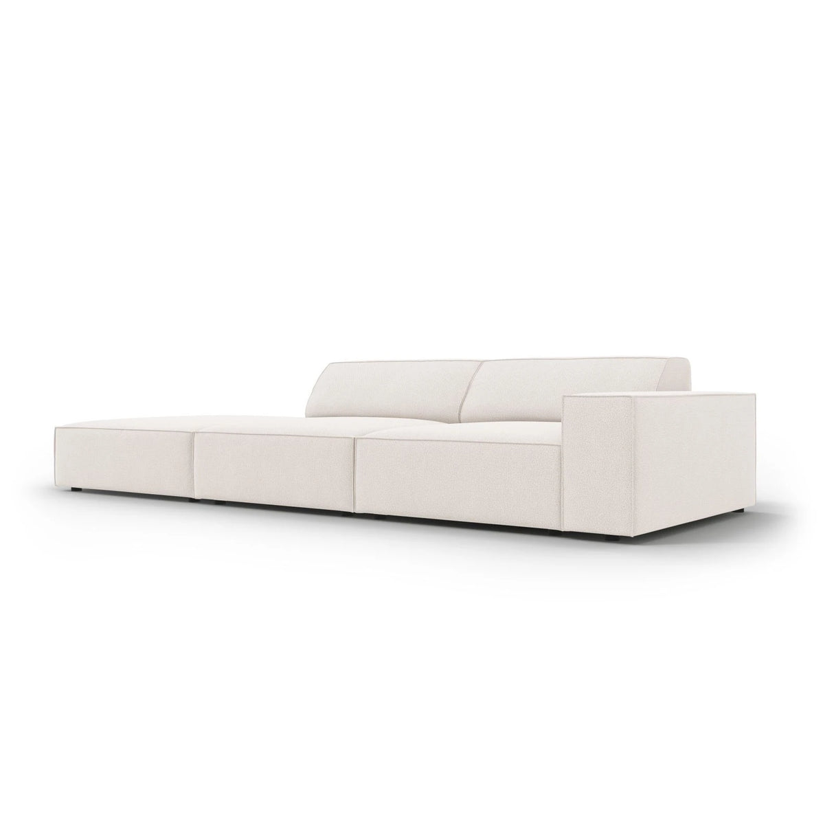 Jodie 3-Sitzer Sofa, Linke Seite offen, eckig, aus Strukturierter Stoff (Meg351) in Leichtes Beige, 262x102 cm – Bild 5