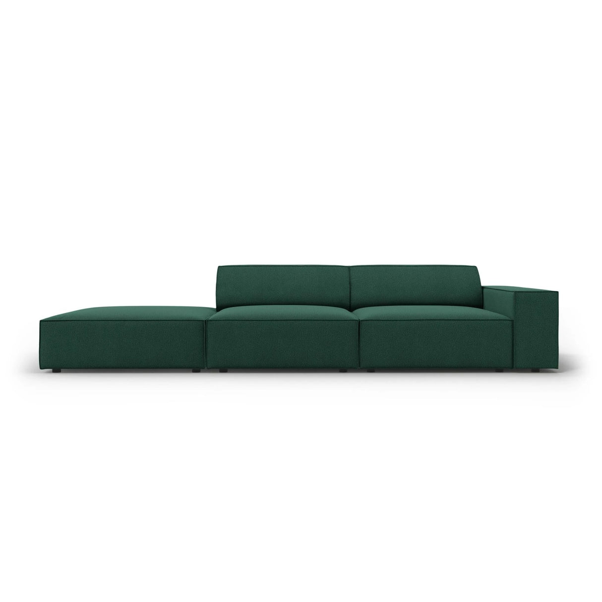 Jodie 3-Sitzer Sofa, Linke Seite offen, eckig, aus Strukturierter Stoff (Meg359) in Grün, 262x102 cm – Bild 1