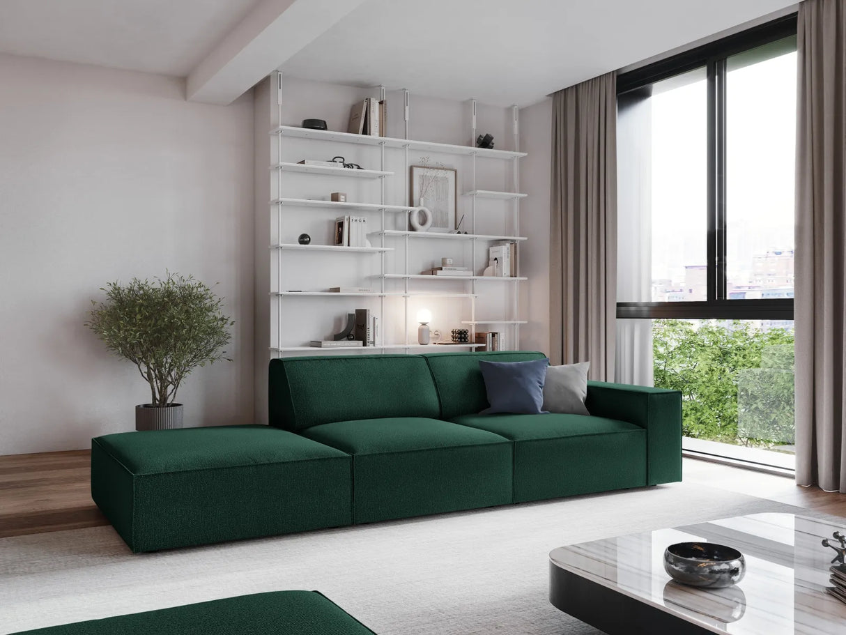 Jodie 3-Sitzer Sofa, Linke Seite offen, eckig, aus Strukturierter Stoff (Meg359) in Grün, 262x102 cm – Bild 2