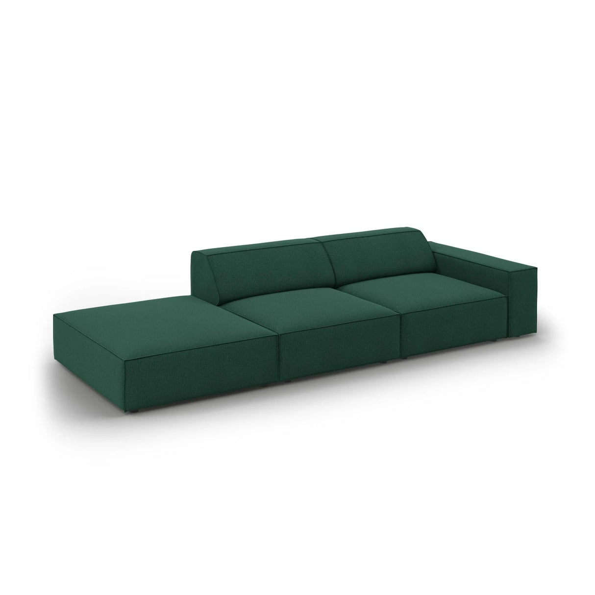 Jodie 3-Sitzer Sofa, Linke Seite offen, eckig, aus Strukturierter Stoff (Meg359) in Grün, 262x102 cm – Bild 4