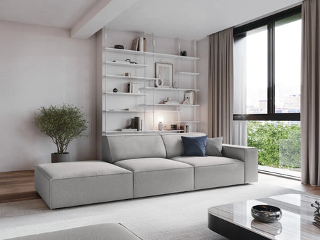 Jodie 3-Sitzer Sofa, Linke Seite offen, eckig, aus Strukturierter Stoff (Meg363) in Hellgrau, 262x102 cm – Bild 2