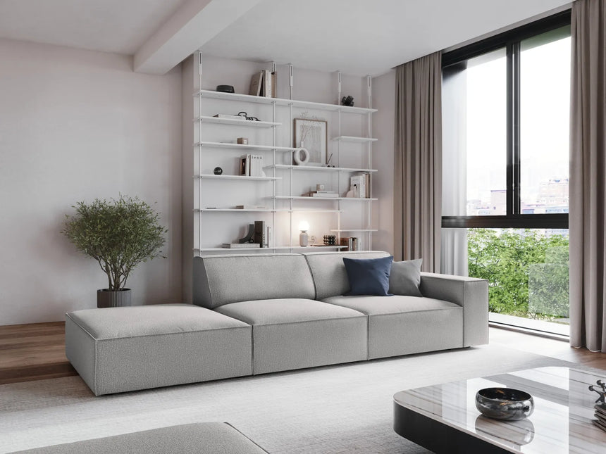 Jodie 3-Sitzer Sofa, Linke Seite offen, eckig, aus Strukturierter Stoff (Meg363) in Hellgrau, 262x102 cm – Bild 2