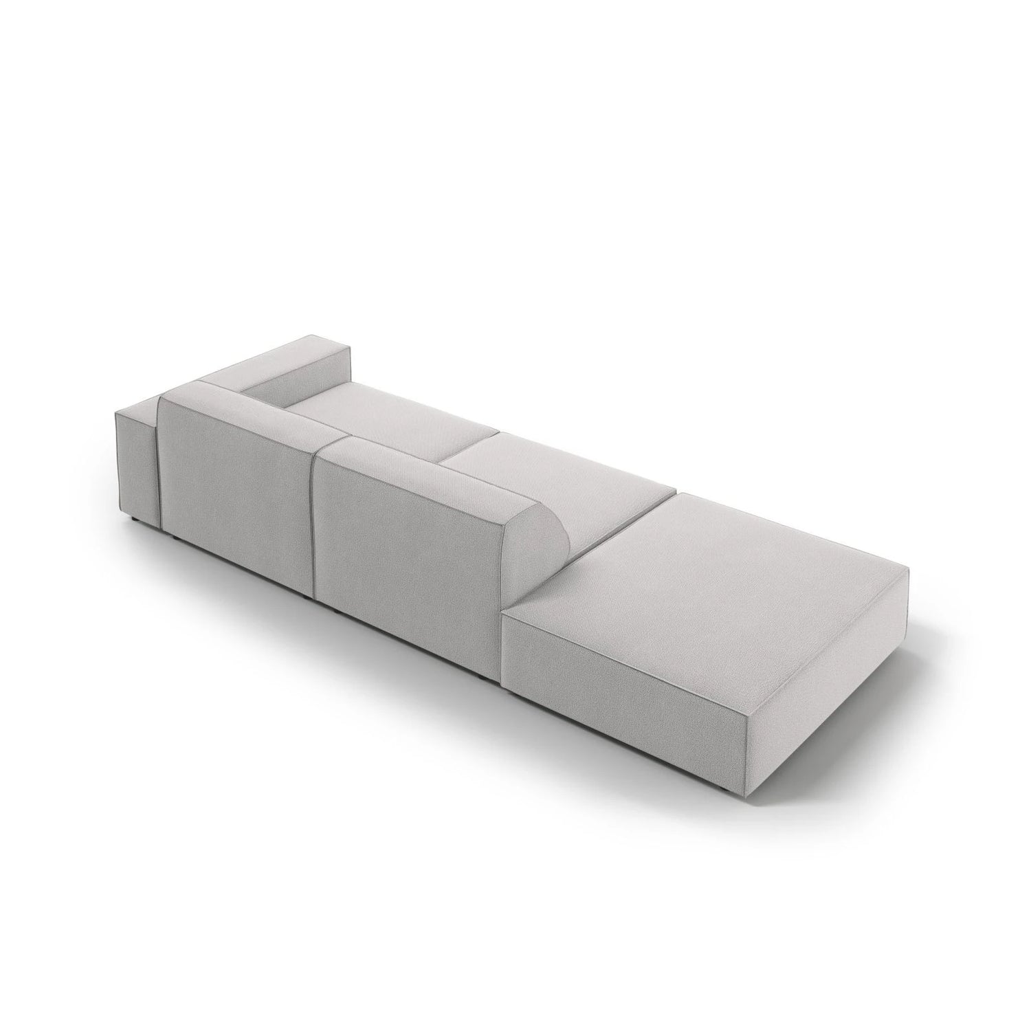 Jodie 3-Sitzer Sofa, Linke Seite offen, eckig, aus Strukturierter Stoff (Meg363) in Hellgrau, 262x102 cm – Bild 6