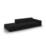 Jodie 3-Sitzer Sofa, Linke Seite offen, eckig, aus Strukturierter Stoff (Meg368) in Schwarz, 262x102 cm – Bild 4