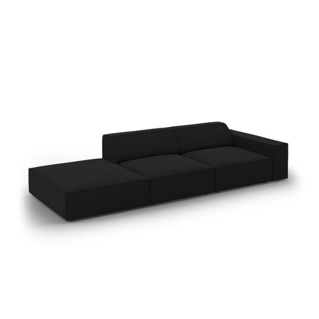 Jodie 3-Sitzer Sofa, Linke Seite offen, eckig, aus Strukturierter Stoff (Meg368) in Schwarz, 262x102 cm – Bild 4
