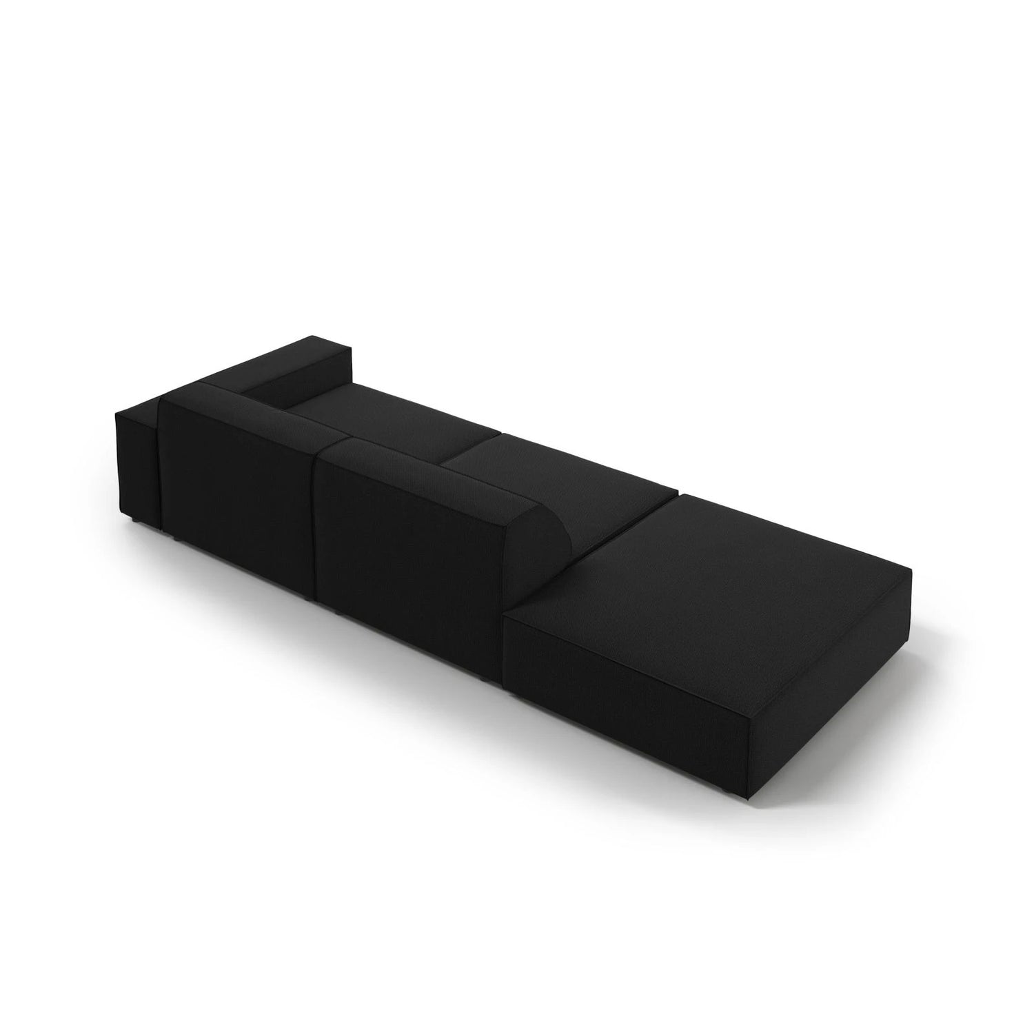 Jodie 3-Sitzer Sofa, Linke Seite offen, eckig, aus Strukturierter Stoff (Meg368) in Schwarz, 262x102 cm – Bild 6