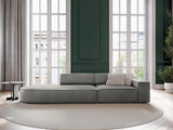 Jodie 3-Sitzer Sofa, Linke Seite offen, rund, aus Samt (Blu13) in Hellgrau, 262x102 cm – Bild 2
