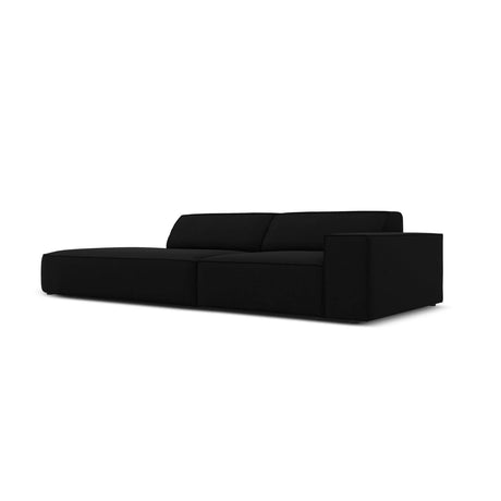 Jodie 3-Sitzer Sofa, Linke Seite offen, rund, aus Samt (Blu19) in Schwarz, 262x102 cm – Bild 4