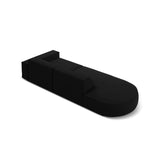 Jodie 3-Sitzer Sofa, Linke Seite offen, rund, aus Samt (Blu19) in Schwarz, 262x102 cm – Bild 6