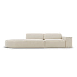 Jodie 3-Sitzer Sofa, Linke Seite offen, rund, aus Samt (Blu30) in Dunkelbeige, 262x102 cm – Bild 1