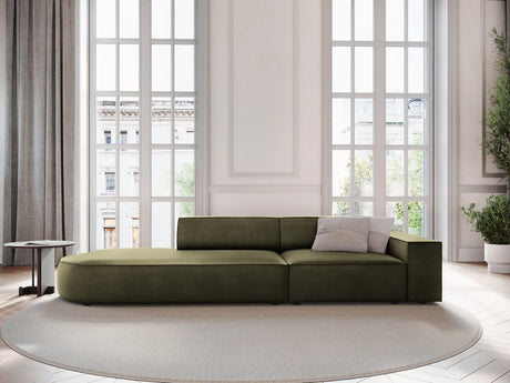 Jodie 3-Sitzer Sofa, Linke Seite offen, rund, aus Samt (Blu77) in Grün, 262x102 cm – Bild 2