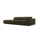 Jodie 3-Sitzer Sofa, Linke Seite offen, rund, aus Samt (Blu77) in Grün, 262x102 cm – Bild 4