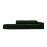 Jodie 3-Sitzer Sofa, Linke Seite offen, rund, aus Samt (Blu78) in Flaschengrün, 262x102 cm – Bild 1