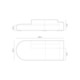 Jodie 3-Sitzer Sofa, Linke Seite offen, rund, aus Samt (Blu78) in Flaschengrün, 262x102 cm – Bild 3