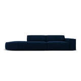 Jodie 3-Sitzer Sofa, Linke Seite offen, rund, aus Samt (Blu86) in Königsblau, 262x102 cm – Bild 1