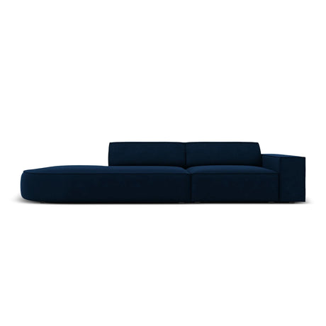 Jodie 3-Sitzer Sofa, Linke Seite offen, rund, aus Samt (Blu86) in Königsblau, 262x102 cm – Bild 1