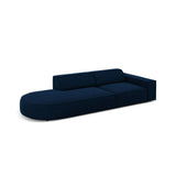 Jodie 3-Sitzer Sofa, Linke Seite offen, rund, aus Samt (Blu86) in Königsblau, 262x102 cm – Bild 5