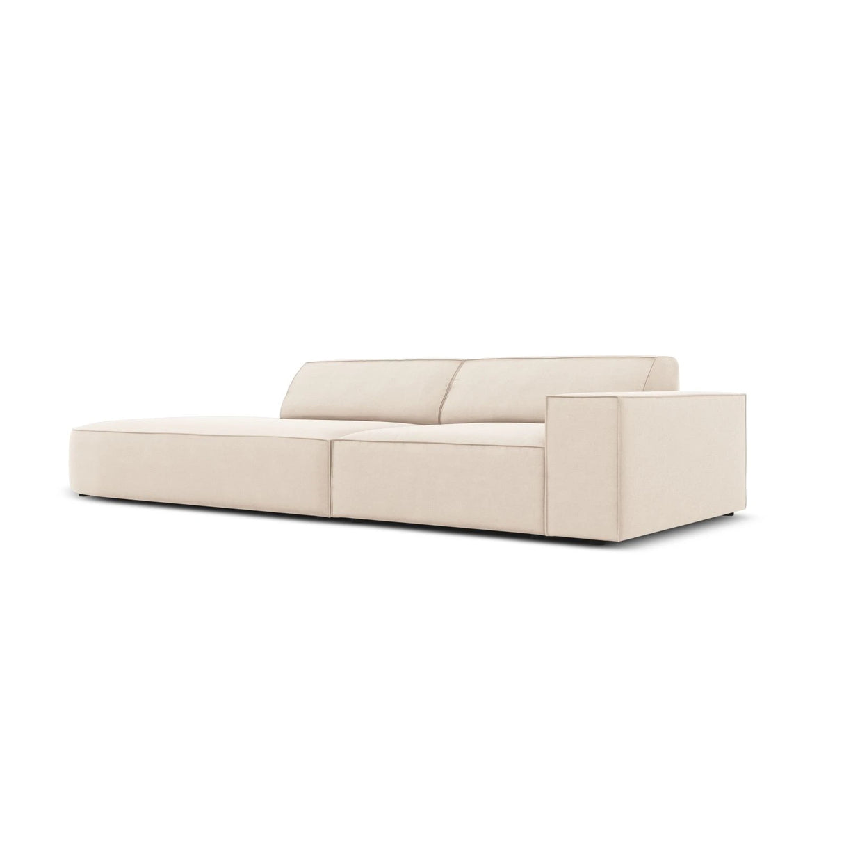 Jodie 3-Sitzer Sofa, Linke Seite offen, rund, aus Samt oder Strukturstoff, 262x102 cm – Bild 4