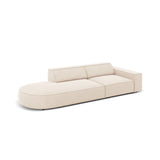 Jodie 3-Sitzer Sofa, Linke Seite offen, rund, aus Samt oder Strukturstoff, 262x102 cm – Bild 5