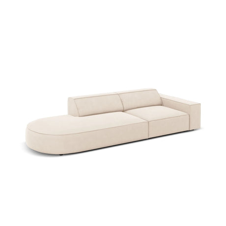 Jodie 3-Sitzer Sofa, Linke Seite offen, rund, aus Samt oder Strukturstoff, 262x102 cm – Bild 5