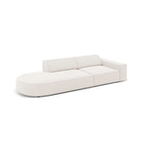 Jodie 3-Sitzer Sofa, Linke Seite offen, rund, aus Strukturierter Stoff (Meg351) in Leichtes Beige, 262x102 cm – Bild 3