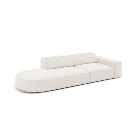 Jodie 3-Sitzer Sofa, Linke Seite offen, rund, aus Strukturierter Stoff (Meg351) in Leichtes Beige, 262x102 cm – Bild 3