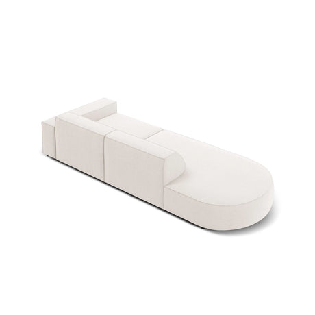 Jodie 3-Sitzer Sofa, Linke Seite offen, rund, aus Strukturierter Stoff (Meg351) in Leichtes Beige, 262x102 cm – Bild 4