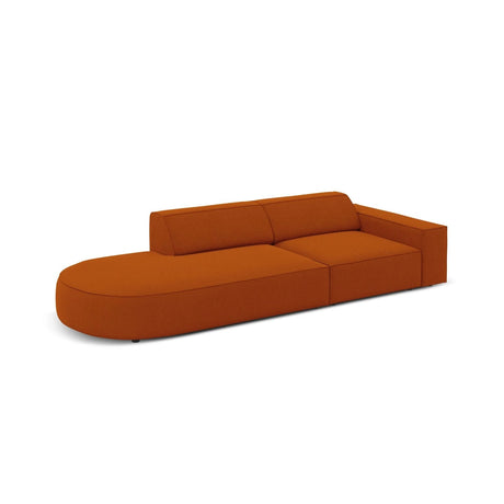 Jodie 3-Sitzer Sofa, Linke Seite offen, rund, aus Strukturierter Stoff (Meg357) in Terrakotta, 262x102 cm – Bild 3
