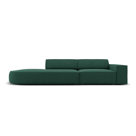 Jodie 3-Sitzer Sofa, Linke Seite offen, rund, aus Strukturierter Stoff (Meg359) in Grün, 262x102 cm – Bild 1