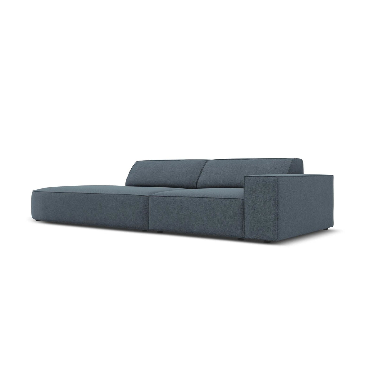 Jodie 3-Sitzer Sofa, Linke Seite offen, rund, aus Strukturierter Stoff (Meg361) in Blau, 262x102 cm – Bild 2