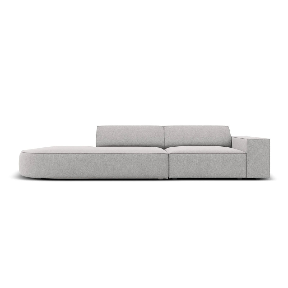 Jodie 3-Sitzer Sofa, Linke Seite offen, rund, aus Strukturierter Stoff (Meg363) in Hellgrau, 262x102 cm – Bild 1