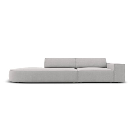 Jodie 3-Sitzer Sofa, Linke Seite offen, rund, aus Strukturierter Stoff (Meg363) in Hellgrau, 262x102 cm – Bild 1