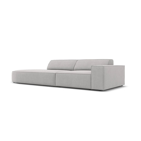 Jodie 3-Sitzer Sofa, Linke Seite offen, rund, aus Strukturierter Stoff (Meg363) in Hellgrau, 262x102 cm – Bild 2