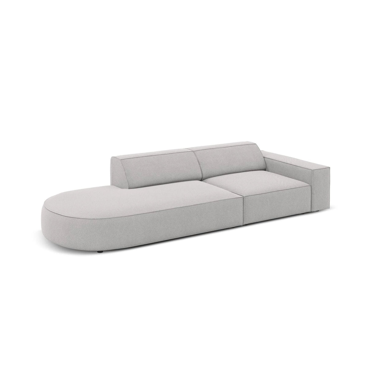 Jodie 3-Sitzer Sofa, Linke Seite offen, rund, aus Strukturierter Stoff (Meg363) in Hellgrau, 262x102 cm – Bild 3