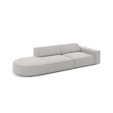 Jodie 3-Sitzer Sofa, Linke Seite offen, rund, aus Strukturierter Stoff (Meg363) in Hellgrau, 262x102 cm – Bild 3