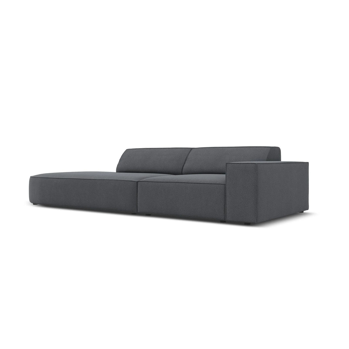 Jodie 3-Sitzer Sofa, Linke Seite offen, rund, aus Strukturierter Stoff (Meg367) in Dunkelgrau, 262x102 cm – Bild 2