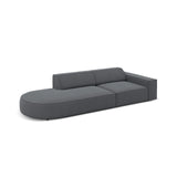 Jodie 3-Sitzer Sofa, Linke Seite offen, rund, aus Strukturierter Stoff (Meg367) in Dunkelgrau, 262x102 cm – Bild 3