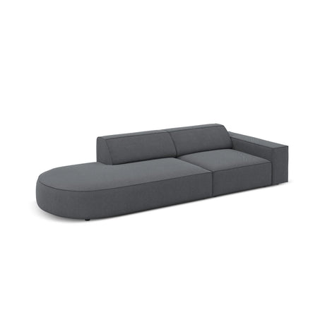 Jodie 3-Sitzer Sofa, Linke Seite offen, rund, aus Strukturierter Stoff (Meg367) in Dunkelgrau, 262x102 cm – Bild 3