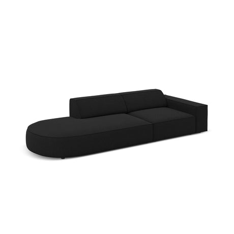 Jodie 3-Sitzer Sofa, Linke Seite offen, rund, aus Strukturierter Stoff (Meg368) in Schwarz, 262x102 cm – Bild 3