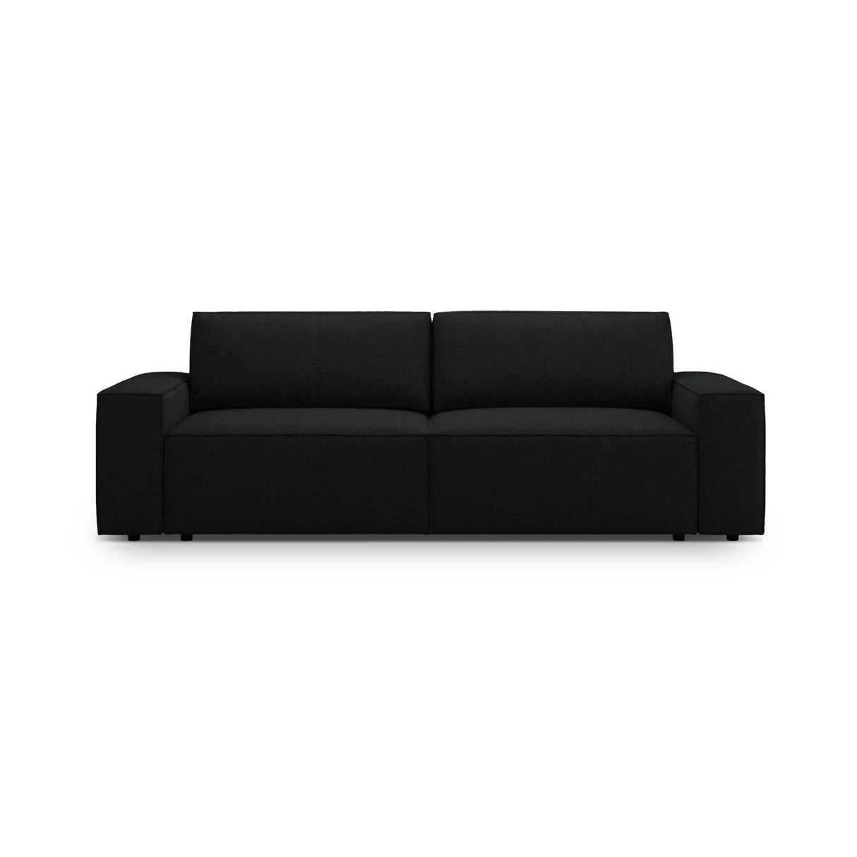 Jodie 3-Sitzer Sofa mit Schlaffunktion und Bettkasten, ausklappbar, aus Boucle (Bal2082) in Schwarz, 247x107 cm – Bild 1